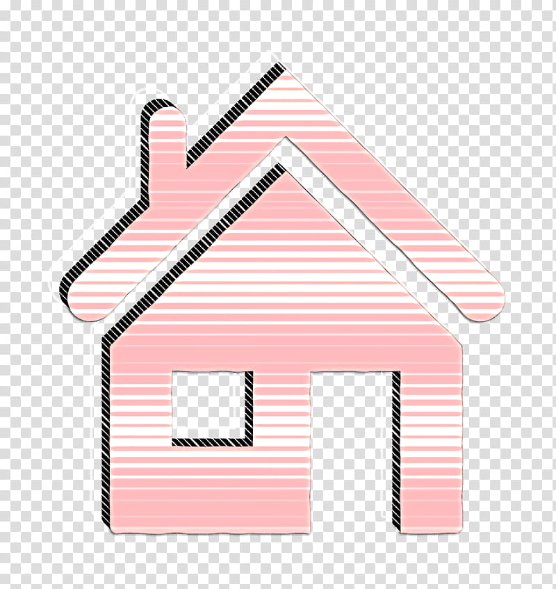 home icon, Pink, House, Line, Real Estate, Cottage, Roof, Facade transparent background PNG clipart