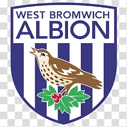 Team Logos, brown bird logo and West Bromwich Albion text transparent background PNG clipart