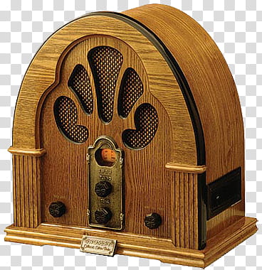 , brown vintage radio player transparent background PNG clipart