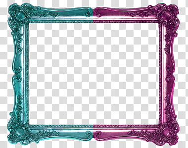 DeDecoraciones s, teal and purple wooden frame transparent background PNG clipart