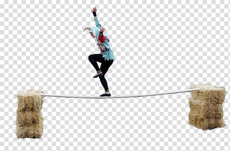 Balancing Act, man on top of brown rod transparent background PNG clipart