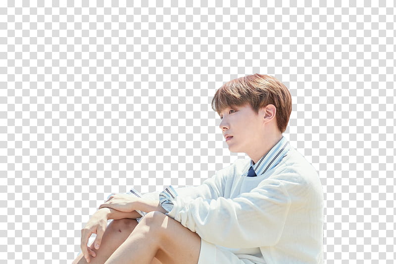 BTS Season Greeting  , man sitting on ground while resting his arms on his knees transparent background PNG clipart