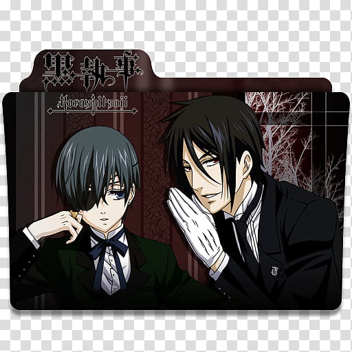 Anime Icon 11, Kuroshitsuji v1, black folder icon, png