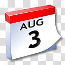 WinXP ICal, August  calendar icon transparent background PNG clipart