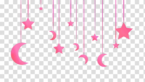 Cloudy Day Nubes, pink stars and moons transparent background PNG clipart