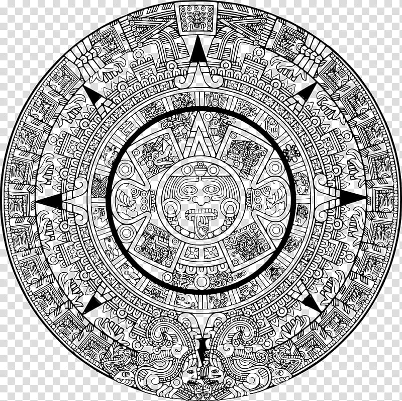 Sun Drawing, Aztec Sun Stone, Aztec Calendar, Aztecs, Maya Calendar, Maya Civilization, History, Silver transparent background PNG clipart