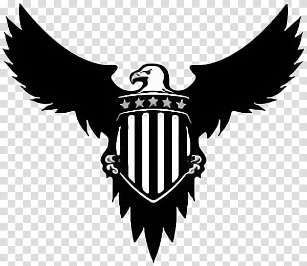 wing logo emblem crest eagle, Symbol, Tattoo, Blackandwhite transparent background PNG clipart