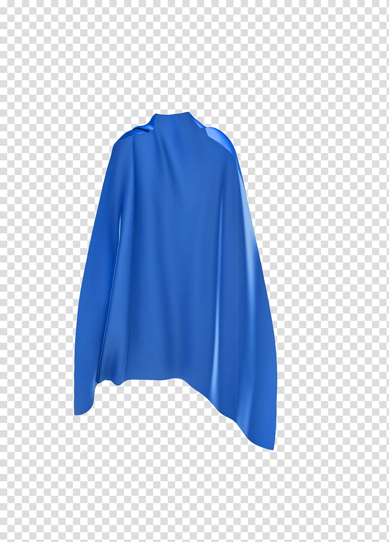 Cape, blue long-sleeved crew-neck shirt transparent background PNG clipart