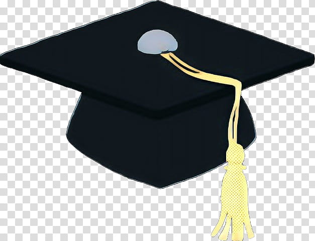 Graduation Cap, Hat, MortarBoard, Yellow, Headgear, Academic Dress, Diploma, Table transparent background PNG clipart