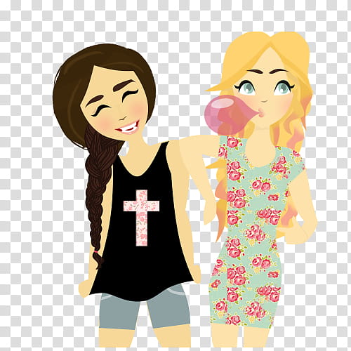 FriendShip dolls ByBeluuD, two female characters art transparent background PNG clipart