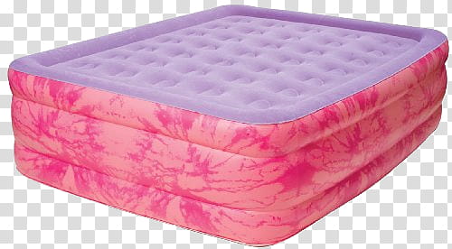 Acid Pu y, pink and white inflatable bed transparent background PNG clipart
