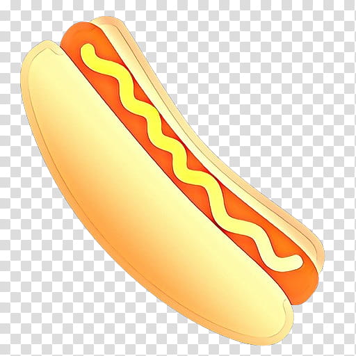 Orange, Cartoon, Fast Food, Hot Dog, Yellow, Hot Dog Bun, Sausage, American Food transparent background PNG clipart