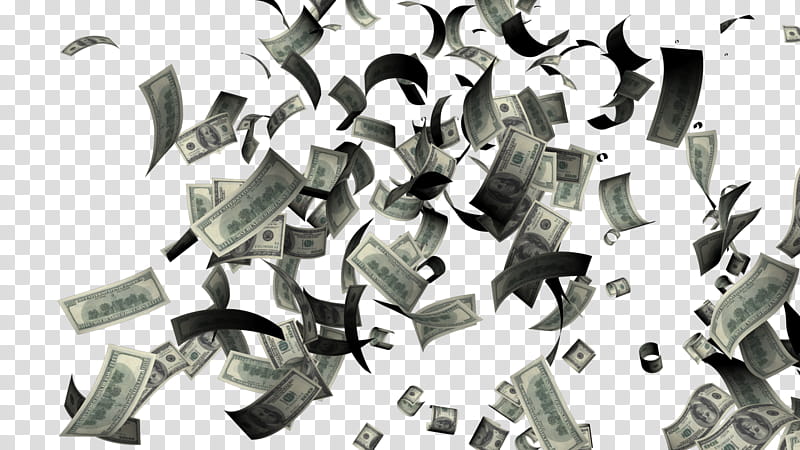 MONEY , bunch of falling banknotes transparent background PNG clipart