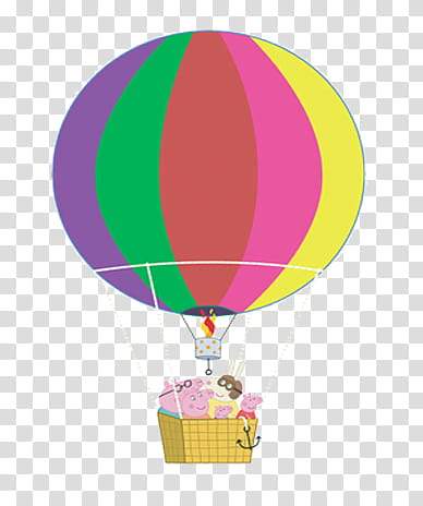 Peppa Pig in hot air balloon transparent background PNG clipart