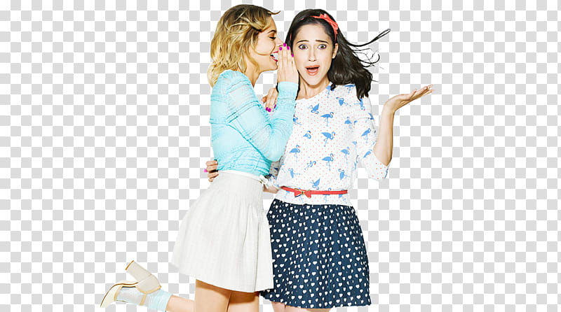 two celebrity actresses about to whisper transparent background PNG clipart