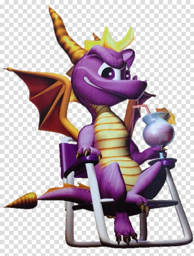 Spyro  Ripto Rage Relaxing Vacation, purple and yellow dragon painting transparent background PNG clipart