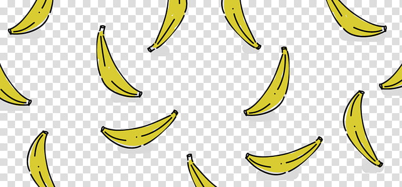 Banana, Banana Family, Yellow, Plant, Cooking Plantain, Fruit, Line, Saba Banana transparent background PNG clipart