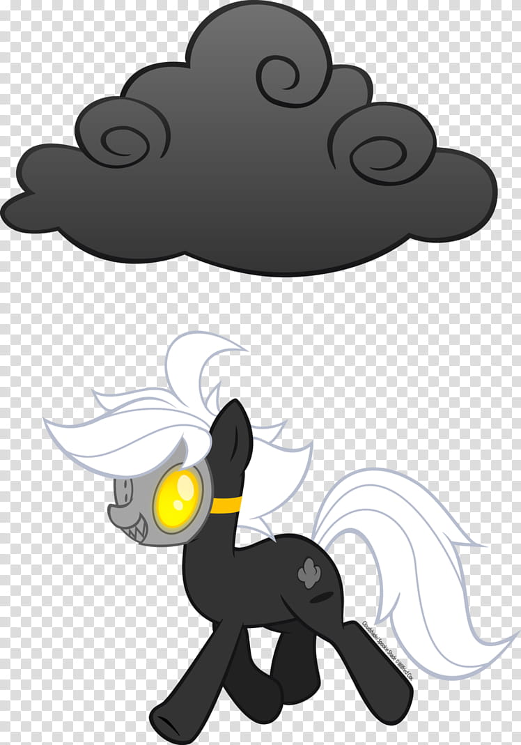 Cloudshade, black pony under dark cloud illustration transparent background PNG clipart