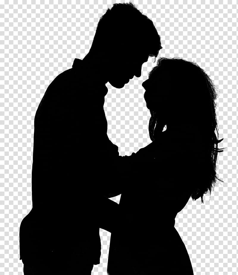 Kiss Love, Silhouette, Hug, Couple, Drawing, Romance, Interaction, Blackandwhite transparent background PNG clipart