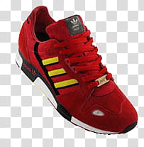 Adidas Shoes, unpaired red adidas low-top sneaker transparent background PNG clipart