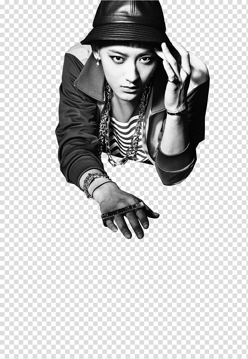 EXO Overdose, grayscale of man in jacket transparent background PNG clipart
