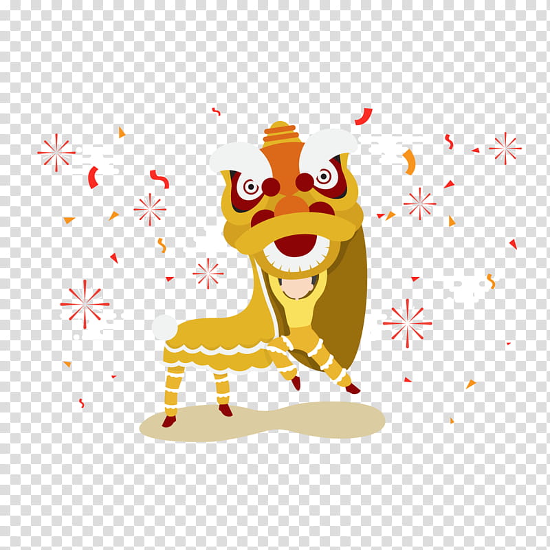 Chinese New Year Lion Dance, Festival, Cartoon transparent background PNG clipart