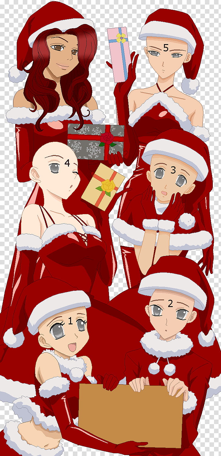 Christmas Collab Closed, women in Christmas attire illustration transparent background PNG clipart