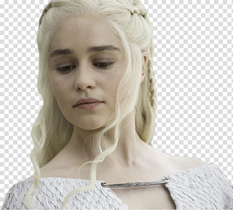 Daenerys Targaryen, woman wearing white off-shoulder dress transparent background PNG clipart