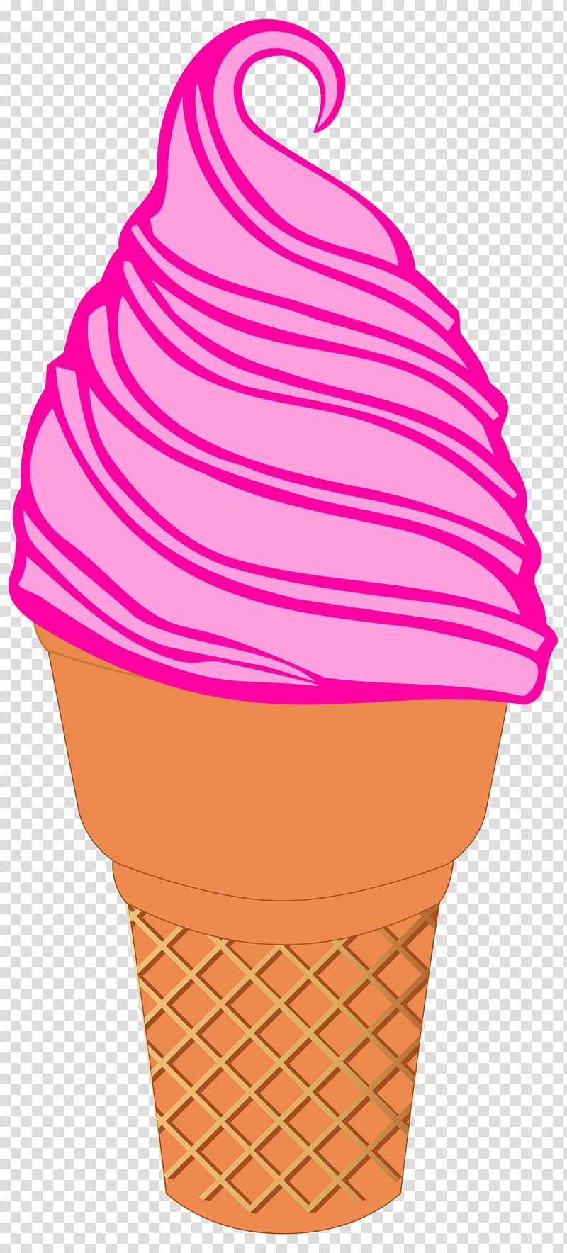 Ice Cream Cone, Ice Cream Cones, Waffle, Vanilla Ice Cream, Apple Pie, Strawberry, Food, Pink transparent background PNG clipart