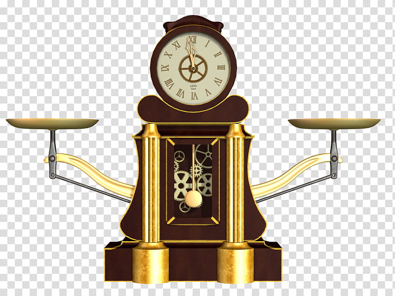 Steampunk Clock , brown and yellow pendulum clock transparent background PNG clipart