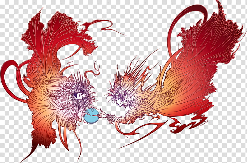 Final Fantasy Type  logo, red dragon illustration transparent background PNG clipart