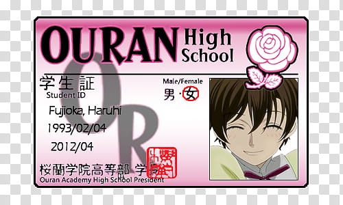 Fujioka, Haruhi, OURAN ID transparent background PNG clipart