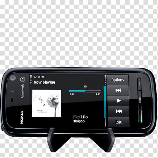 Nokia  Icons, Nokia-, black Nokia XpressMusic phone displaying Like i Do transparent background PNG clipart