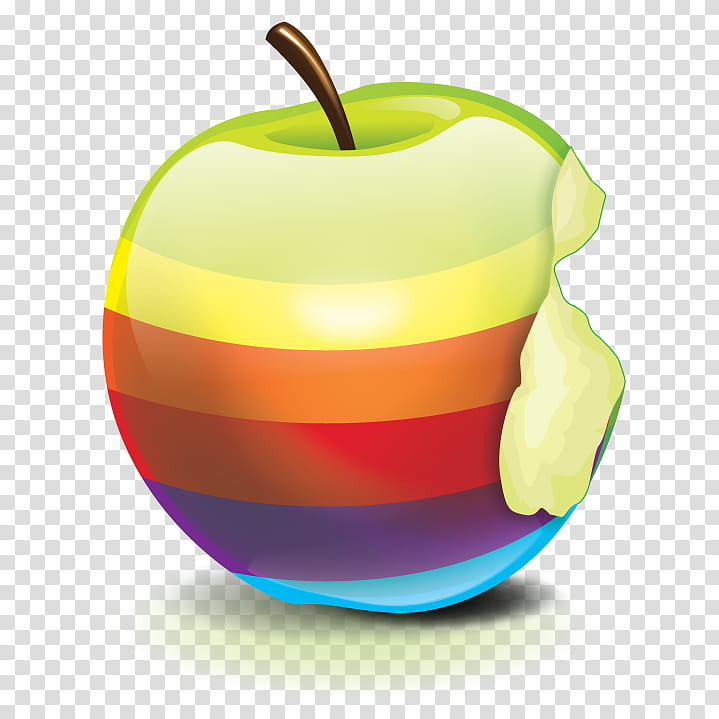 Apple rainbow icon, MAC_Apple-, multicolored striped apple fruit illustration transparent background PNG clipart