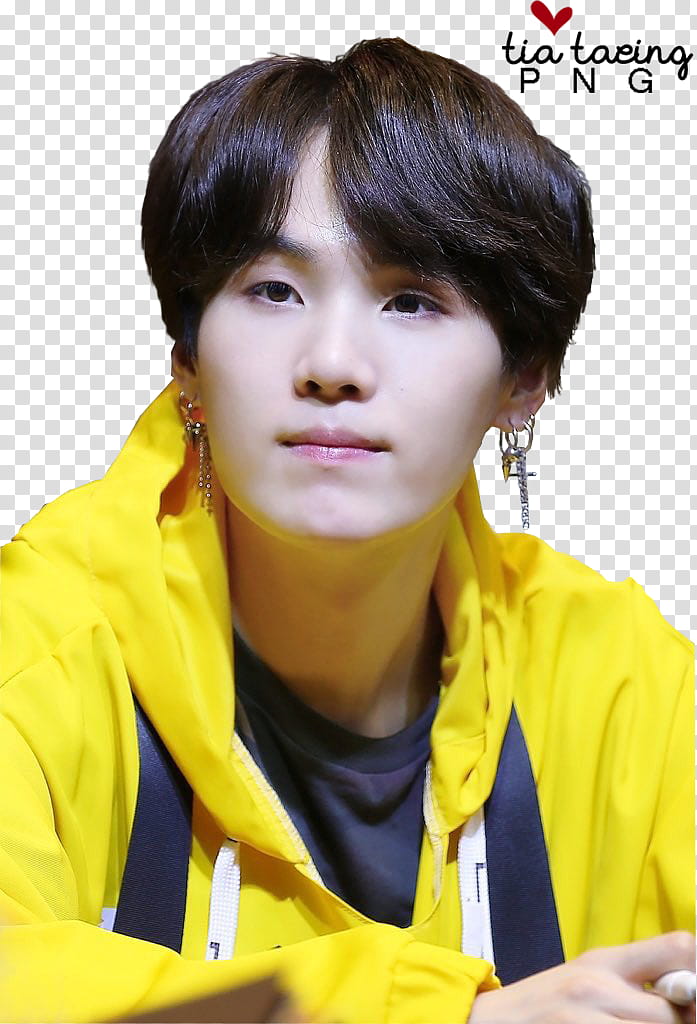 Yoongi , woman wearing yellow jacket looking side view transparent background PNG clipart