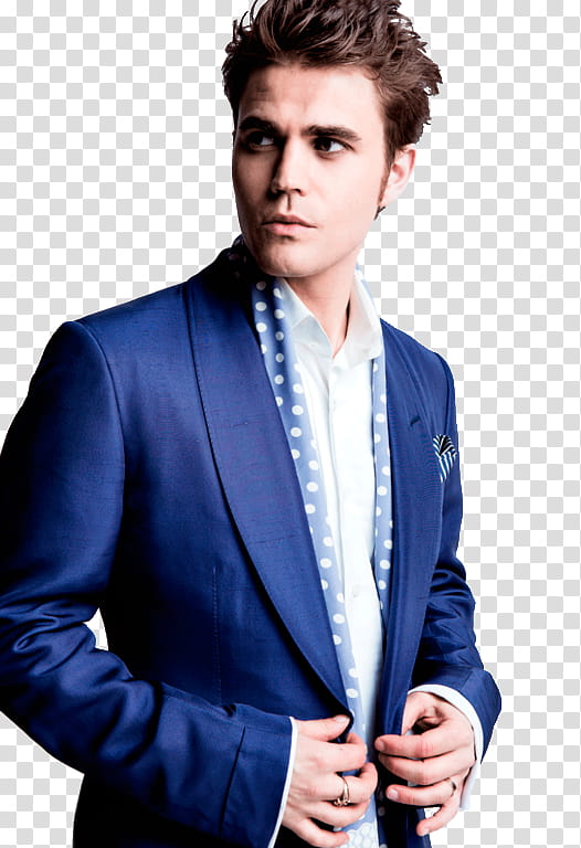PAUL WESLEY, man wearing blue shawled-lapel suit jacket transparent background PNG clipart
