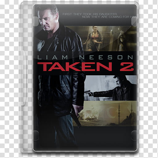 Movie Icon , Taken , Liam Neeson Taken  DVD case transparent background PNG clipart
