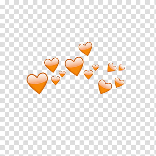 coronas de corazones heart crowns O, orange heart illustration transparent background PNG clipart