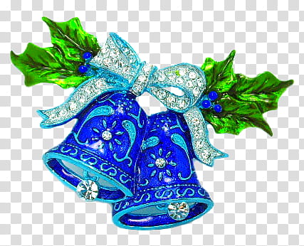 CHRISTMAS MEGA, two blue bells illustration transparent background PNG clipart