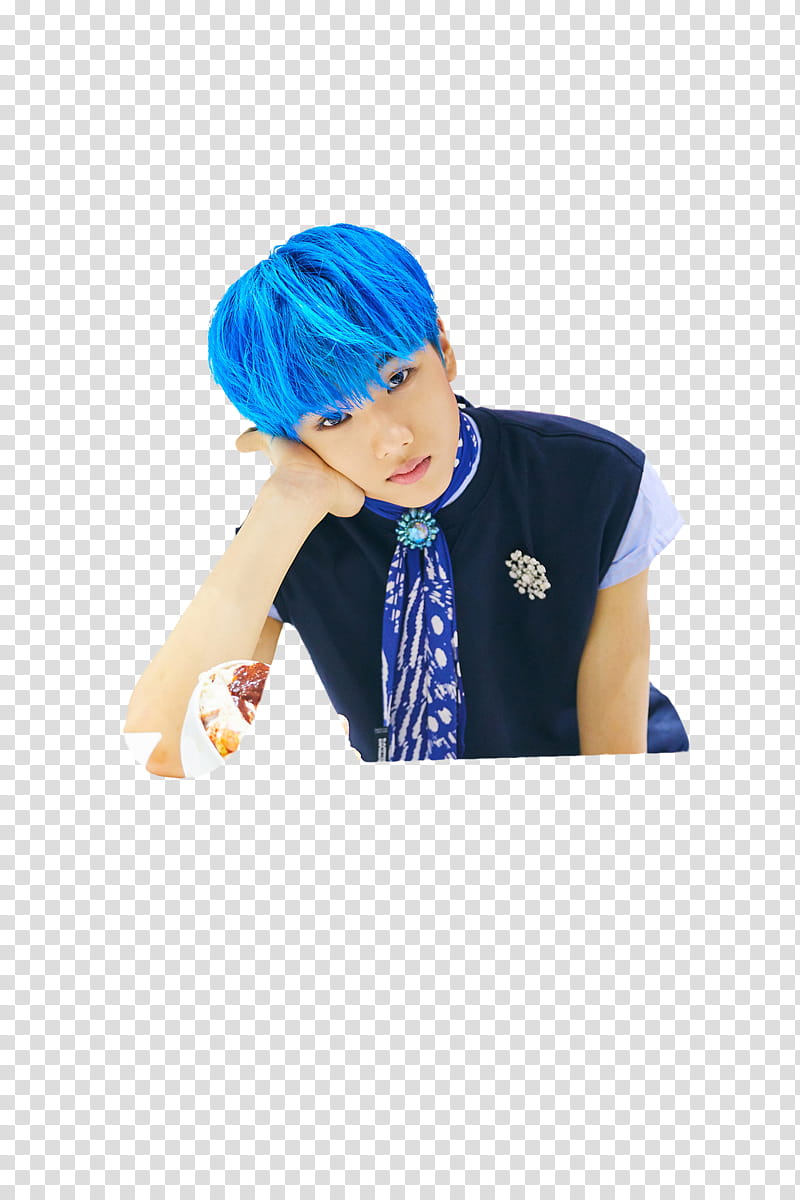 JISUNG NCT DREAM We Young, men's blue sleeveless top transparent background PNG clipart