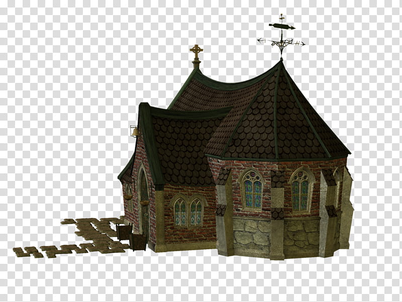 D Curious Chapel, brown and gray house transparent background PNG clipart