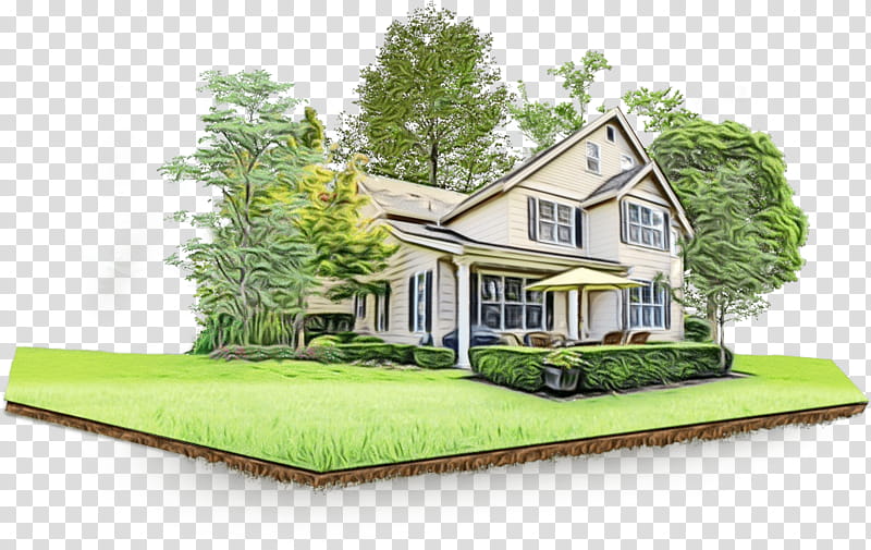 home house property real estate building, Watercolor, Paint, Wet Ink, Land Lot, Cottage, Residential Area, Roof transparent background PNG clipart