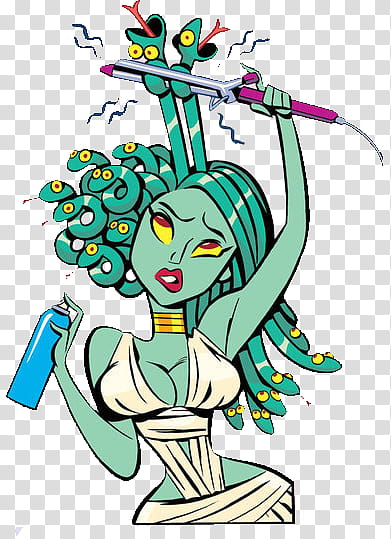 Medusa about to curl her hair character illustration transparent background PNG clipart
