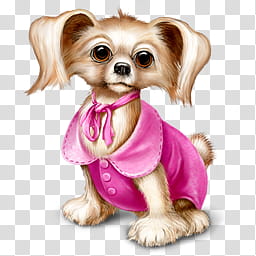 brown dog wearing pink shirt illustration transparent background PNG clipart