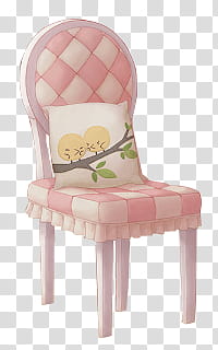 s, white and pink leathery armless chair transparent background PNG clipart