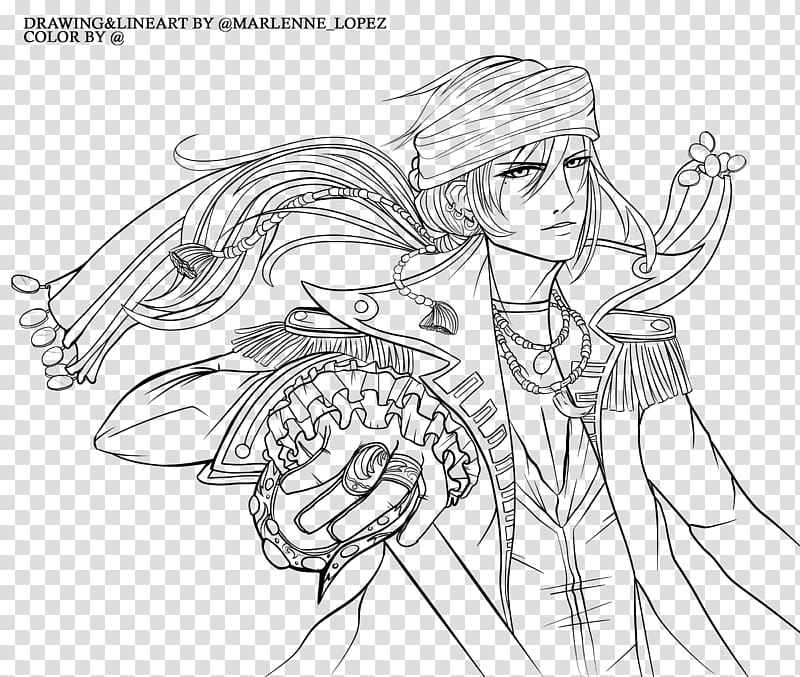 Color this in your style, anime character sketch transparent background PNG clipart