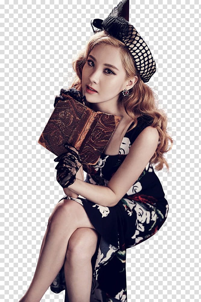 Girls Generation LION HEART Part  P, woman holding brown book transparent background PNG clipart