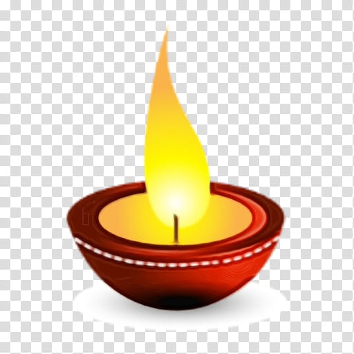 Diwali, Watercolor, Paint, Wet Ink, Candle, Flame, Lighting, Oil Lamp transparent background PNG clipart