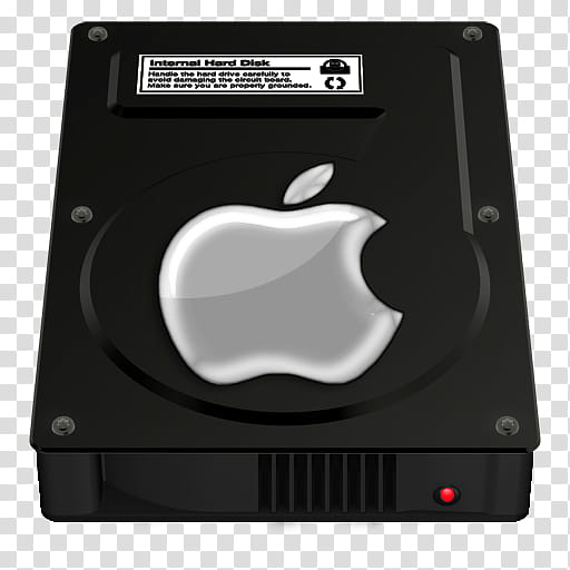 Red Icon for Mac, Black HardDrive-Apple OS, black Apple internal HDD transparent background PNG clipart