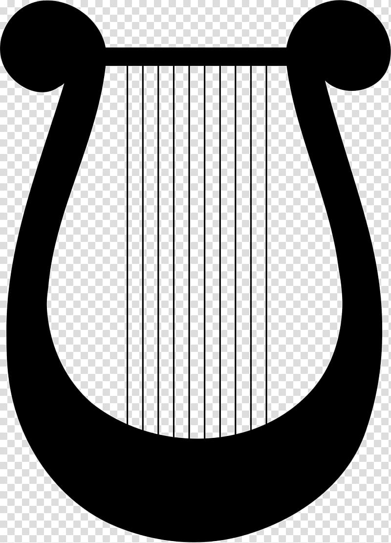 String Instruments Line, Lyre, Musical Instruments, Blackandwhite transparent background PNG clipart